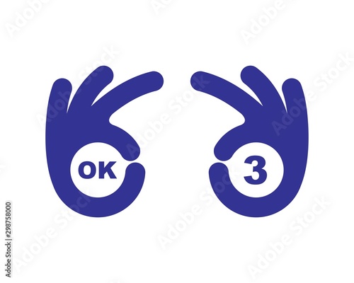 ok hand gesture vector illustration