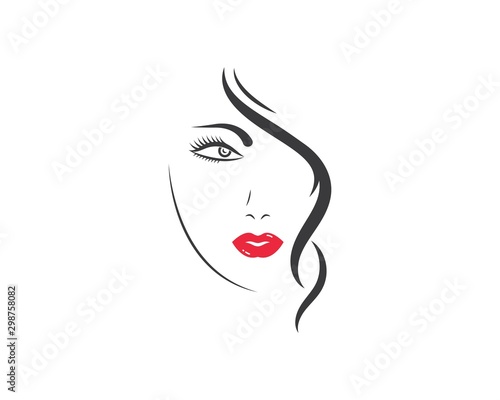 beauty face woman vector illustration template