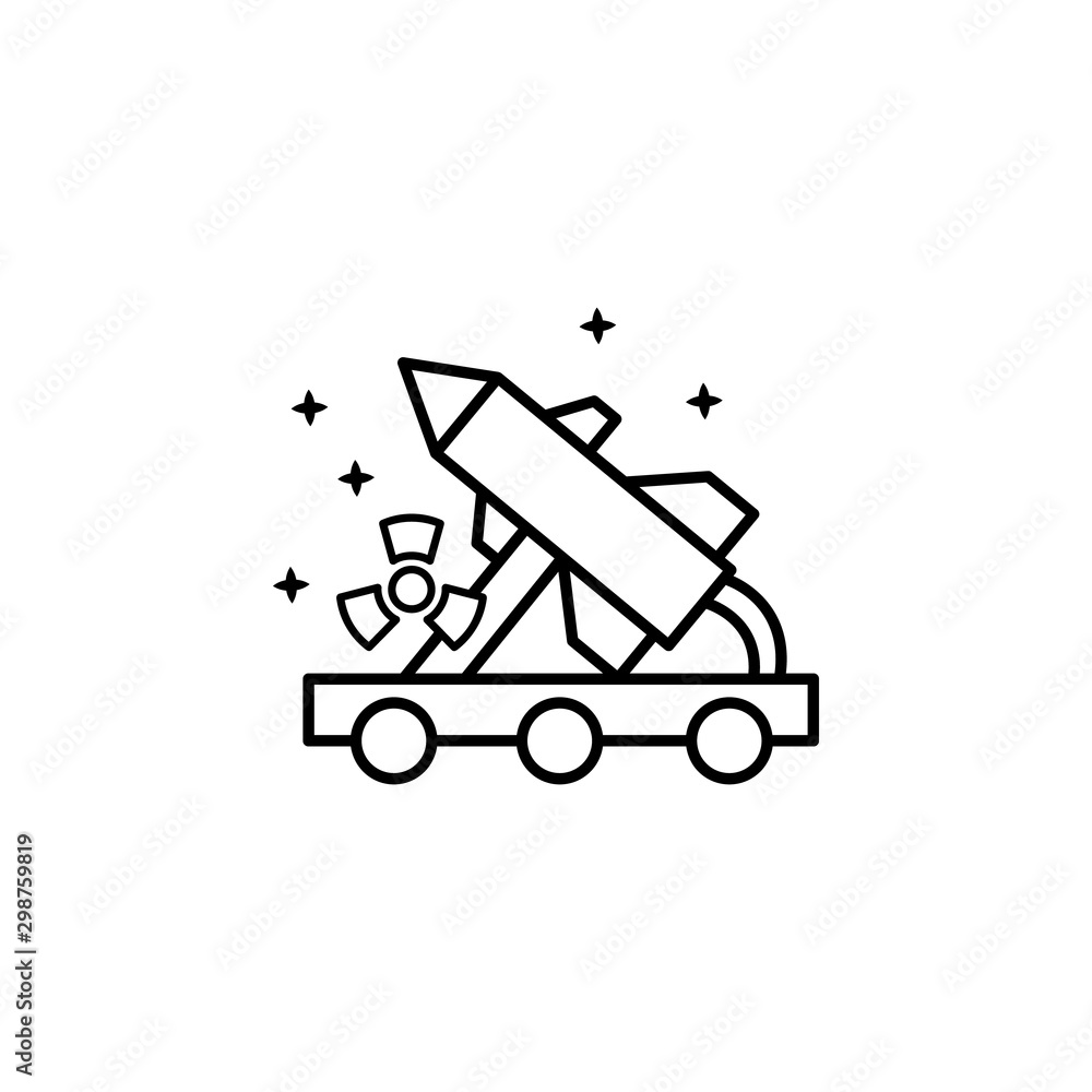 Atom bomb nuclear icon. Simple line outline vector of nuclear energy icons for ui and ux website or mobile application Atom bomb nuclear icon. Simple line outline vector of nuclear energy icons for ui and ux website or mobile application