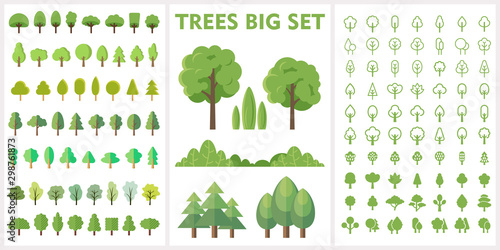 Fotografia Set of forest and park trees for nature design
