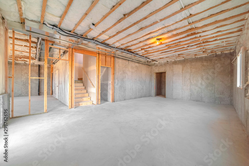 Interior of new home room under construction