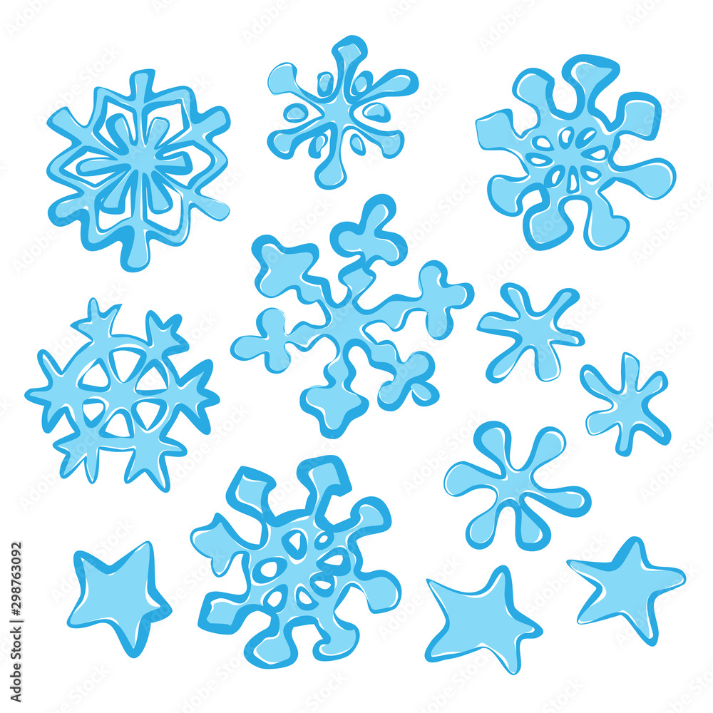 Christmas snowflakes isolated on white background. Vector illustration. Christmas snowflakes isolated on white background. Vector illustration.