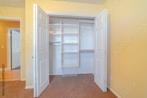 Photo Open interior built in closet or wardrobe
