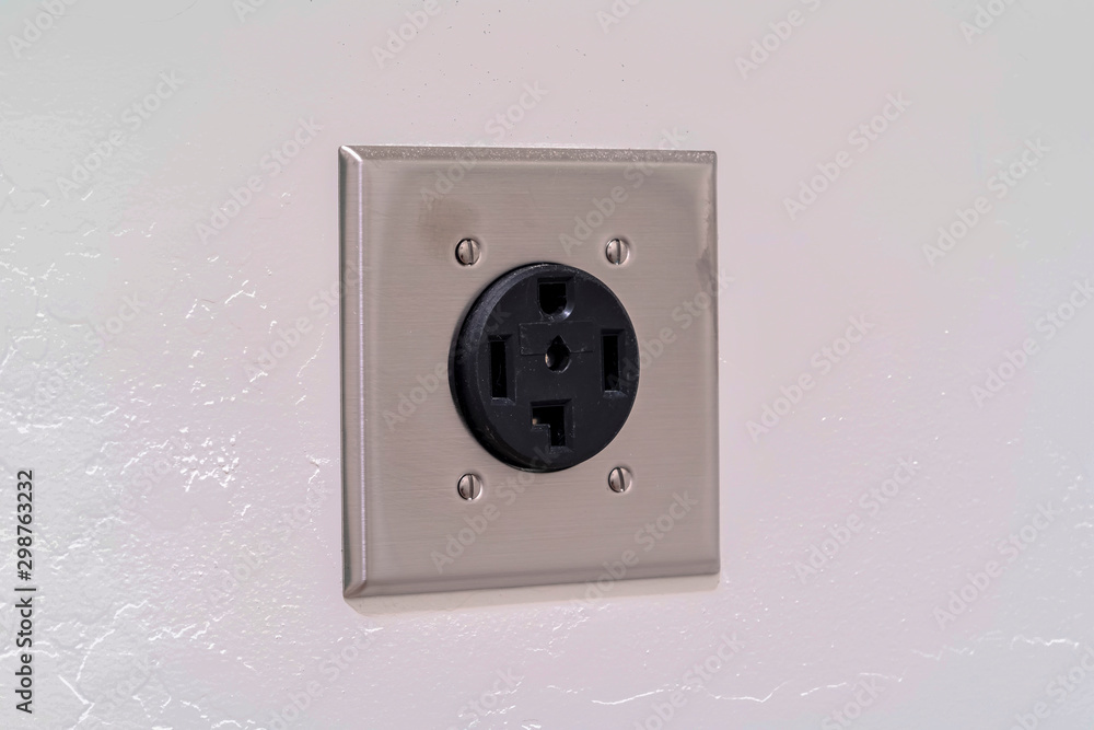 AC electrical plug outlet fro a washing machine Stock Photo | Adobe Stock