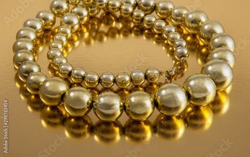 Large Beads Necklace on Gold