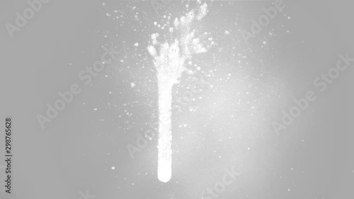 Spit on glass, front view.