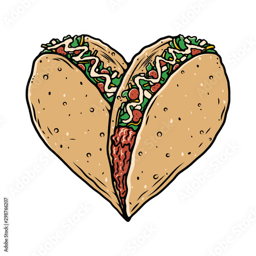 Taco Food Lover Graphic Illustration Vector Art T-shirt Design