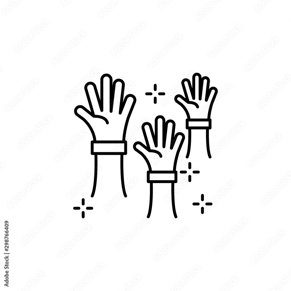 Fototapeta premium Volunteer hands icon. Element of no government organisation icon