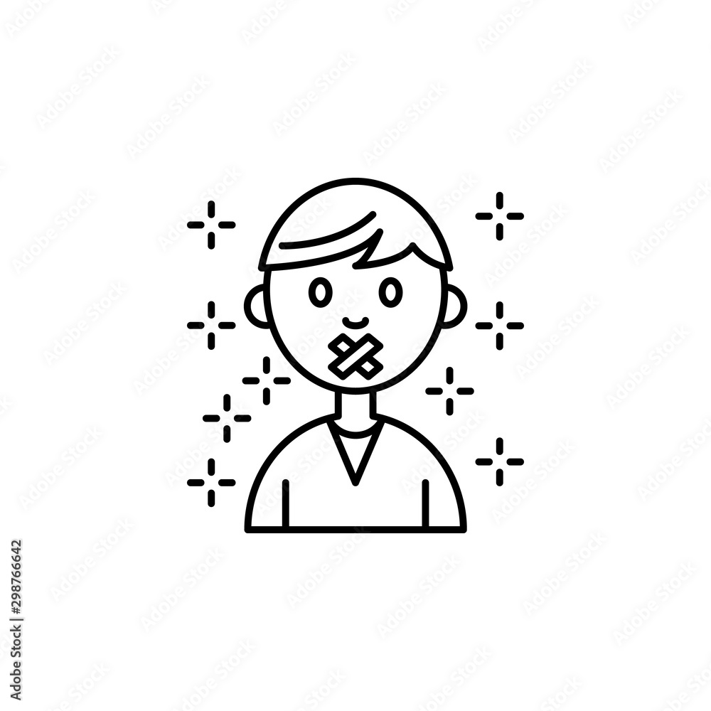 Freedom of speech man no talking icon. Element of no government organisation ico Freedom of speech man no talking icon. Element of no government organisation ico
