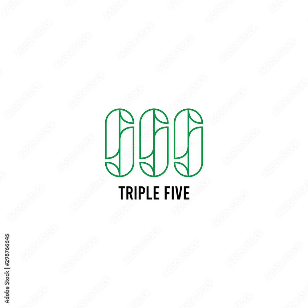 Triple five number with line art style vector logo illustration Triple five number with line art style vector logo illustration