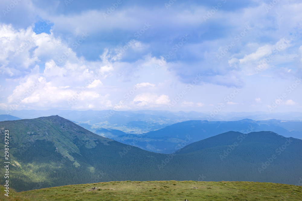 Mountain Range Landscape. Carpathian Mountains, Ukraine