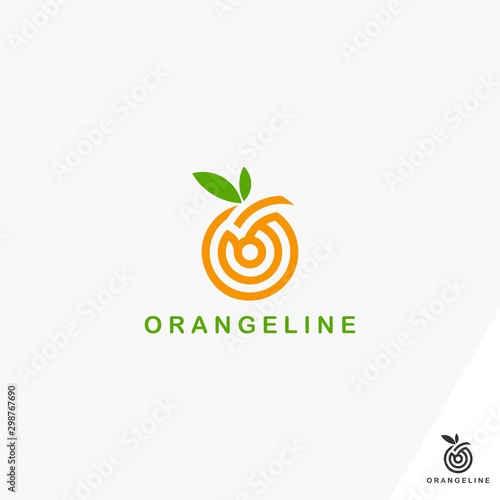 Abstract Logo Design. Orange Line Logo Design on Light Background