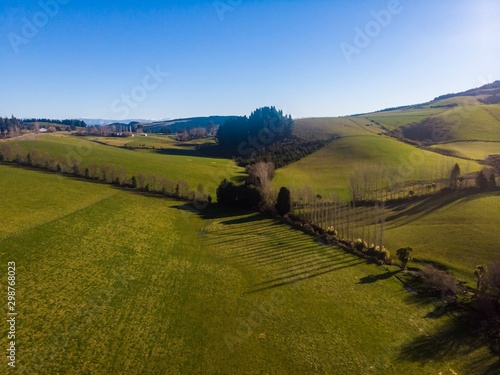 Scenic aerial view of New Zealand farm