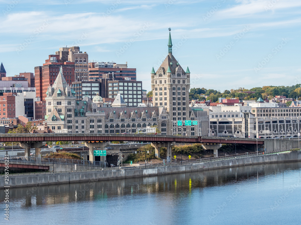 Obraz premium Panaroma of Albany downtown