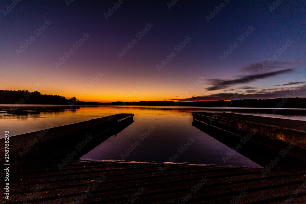 sunrise at the boat dock