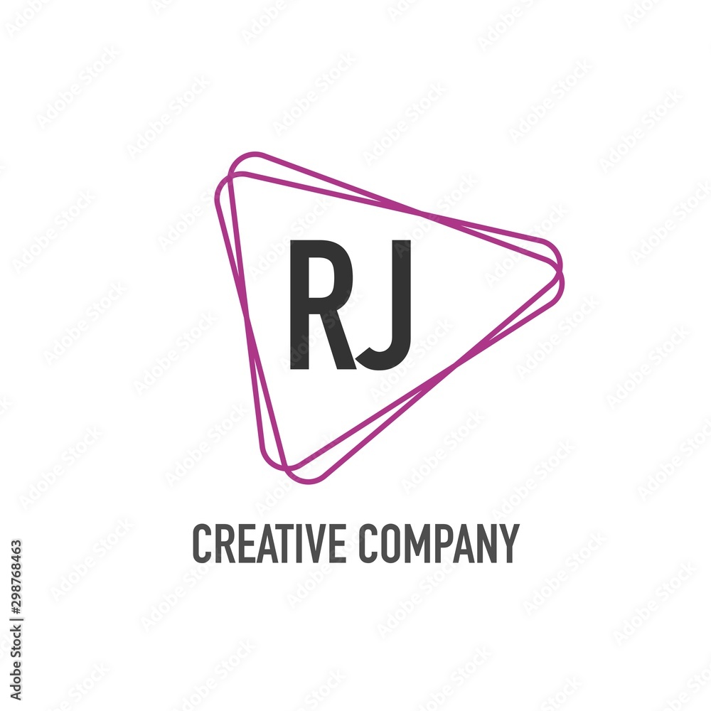 Monogram R J Triangle Initial Letter RJ Triangle Design Logo Concept Stock Vector | Adobe Stock