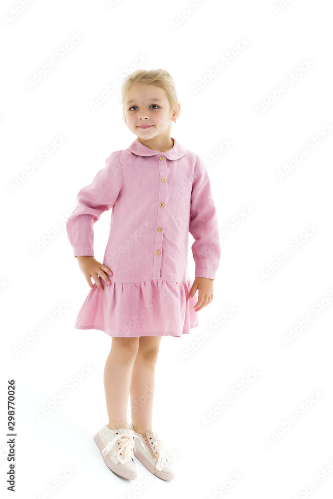 Cute little girl, full length studio portrait Cute little girl, full length studio portrait