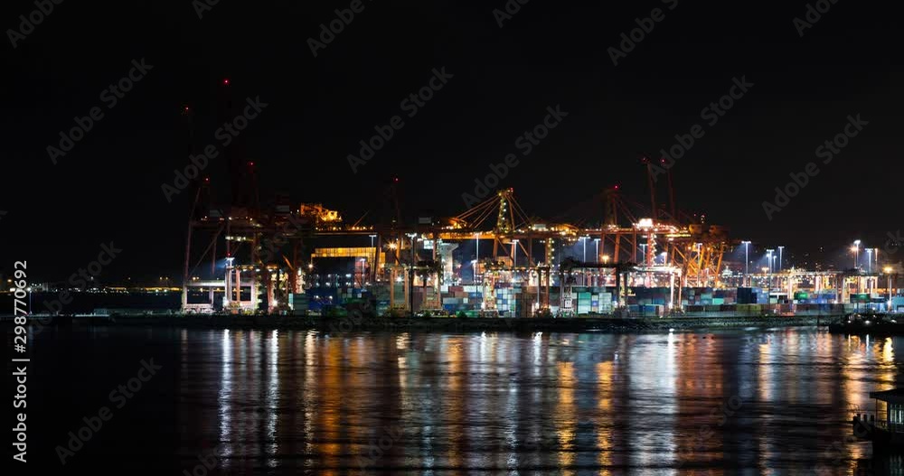 custom made wallpaper toronto digitalA timelapse of a large cargo terminal with heavy lift cranes loading shipping containers onto a docked cargo ship.