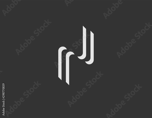 Abstract geometric geometric creative logo line letter N icon for company