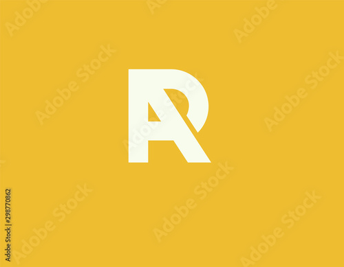 Simple logo sign two letters A and P on a yellow background for your company