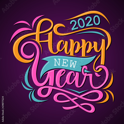 Happy New Year 2020 greeting card or background