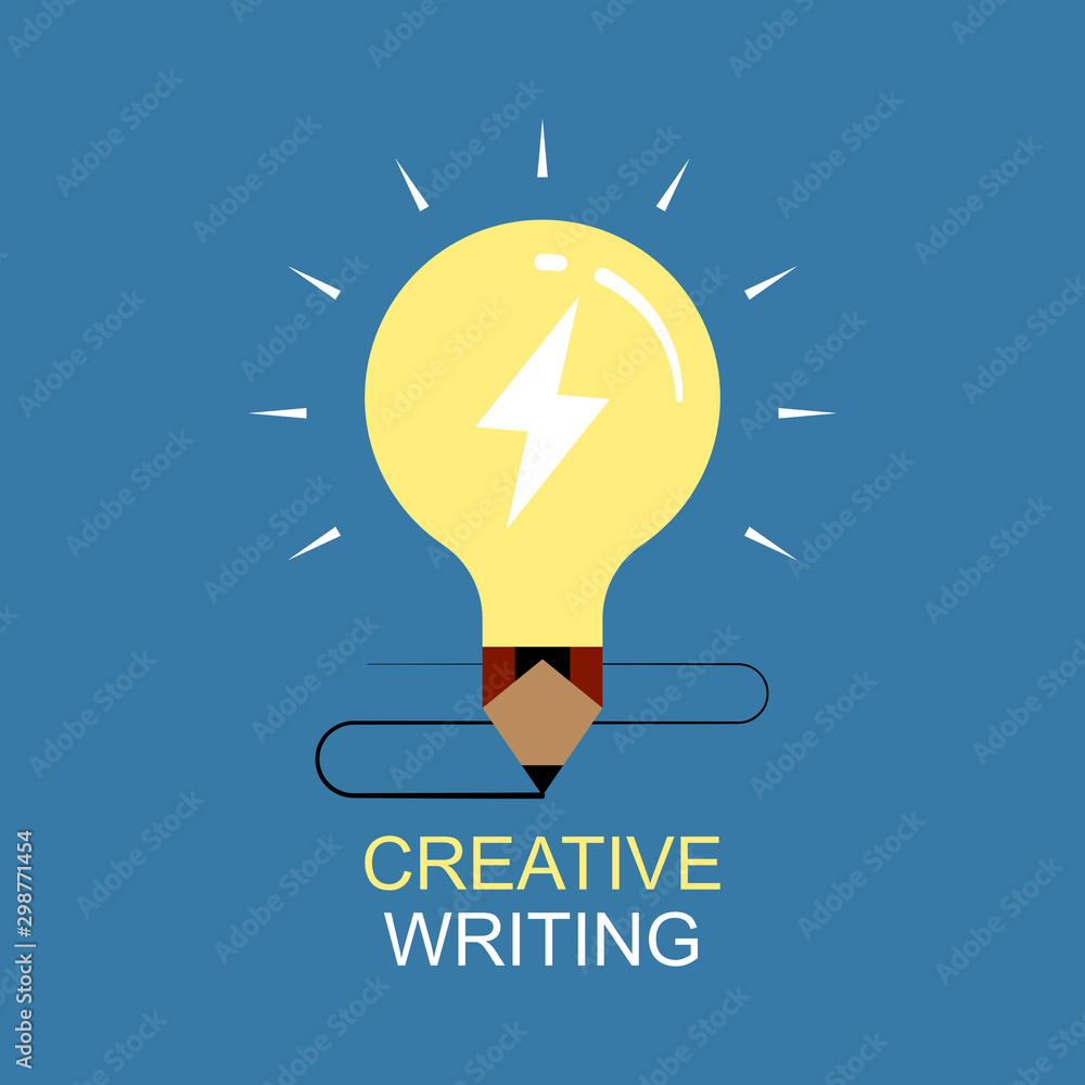 Concept of creative writing. Flat style illustration. Concept of creative writing. Flat style illustration.