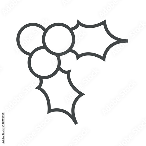 Line icon holly berry