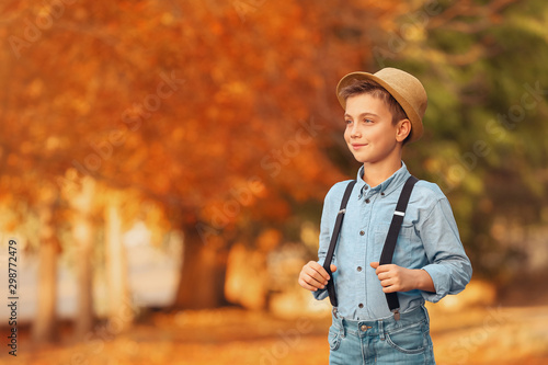 Cute fashionable boy in aut...
