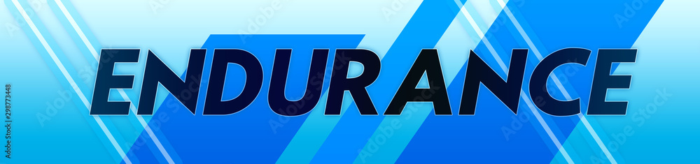 Endurance - clear black text typography isolated on blue background Endurance - clear black text typography isolated on blue background