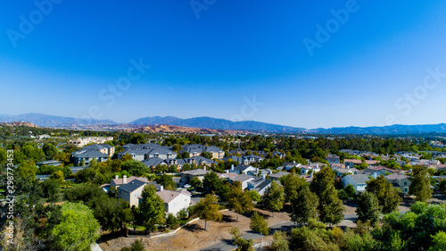 Los Angeles Suburb- Santa Clarita Aerial View