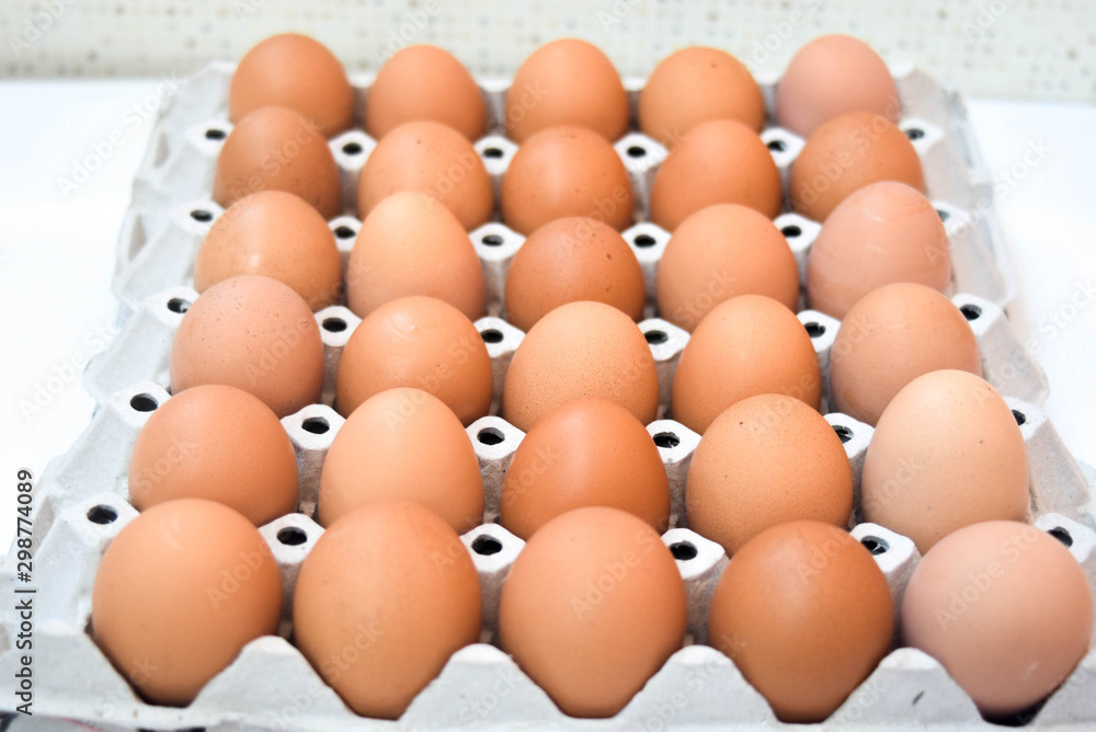 eggs carton with selective focus