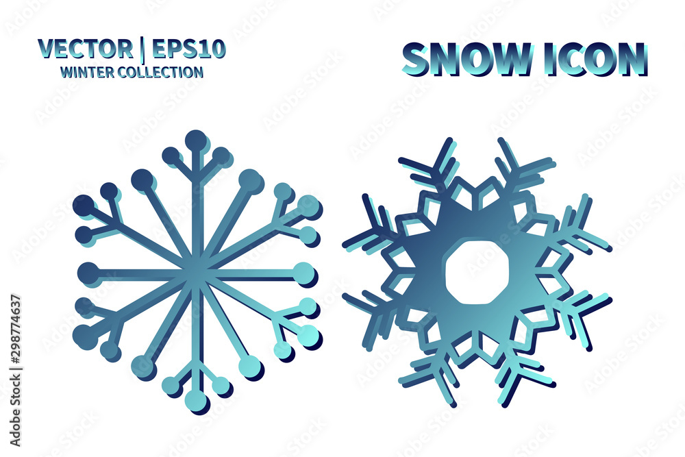 Snowflake vector icon set. Christmas and winter snow flake element collection. Isolated flat new year holiday decoration illustration template. Cold weather object design silhouette symbol Snowflake vector icon set. Christmas and winter snow flake element collection. Isolated flat new year holiday decoration illustration template. Cold weather object design silhouette symbol