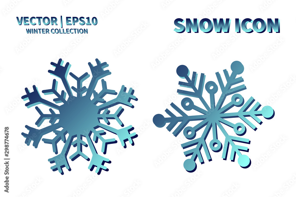 Snowflake vector icon set. Christmas and winter snow flake element collection. Isolated flat new year holiday decoration illustration template. Cold weather object design silhouette symbol Snowflake vector icon set. Christmas and winter snow flake element collection. Isolated flat new year holiday decoration illustration template. Cold weather object design silhouette symbol