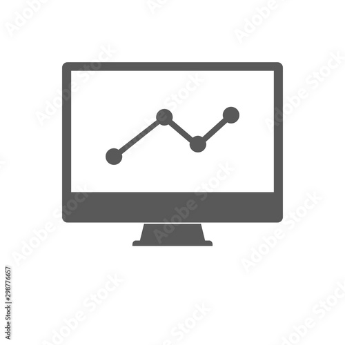 Statistics on desktop Icon vector isolated on white background. Graph symbol for your design, logo, application, presentation, UI.