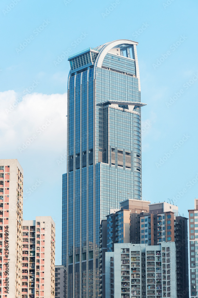 High rise office building and residential building in Hong Kong city
