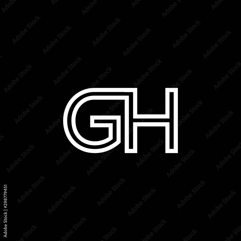 GH Monogram Initial Capital Letter Design Modern Template GH Monogram Initial Capital Letter Design Modern Template