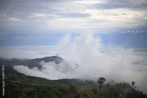 The fog at Phu Thap Berk Mountain in Phetchabun, Thailand