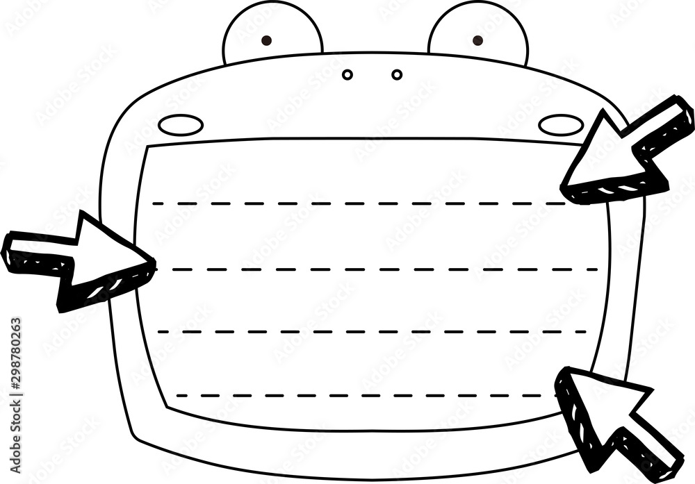 Cute frog noteboard outline outline Cute frog noteboard outline outline