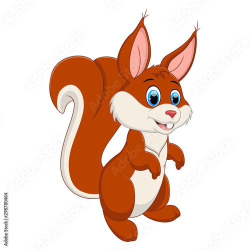 Cute cartoon squirrel in playful mood illustration.