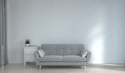 wall mockup and sofa in front of the yellow empty wall 3d rendering modern home design,mockup element for graphic design wall mockup