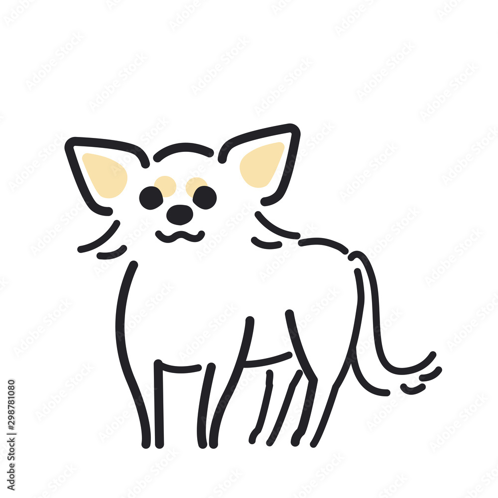 犬 ポーズ 表情 横 チワワ Stock Vector Adobe Stock