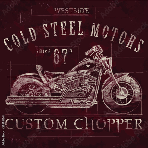 vintage motorcycle illustration graphic design resource