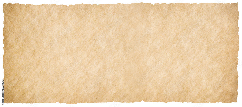 Horizontal vintage paper or parchment isolated on white - obrazy, fototapety, plakaty 