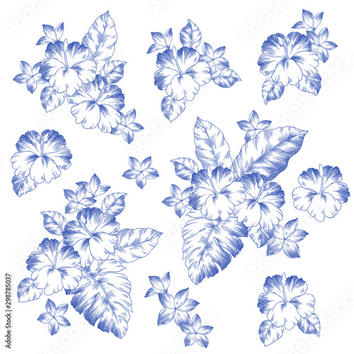 Wallpaper Mural 単色ハイビスカ素材 Torontodigital.ca