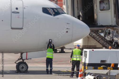 Aircraft ground maintenance.