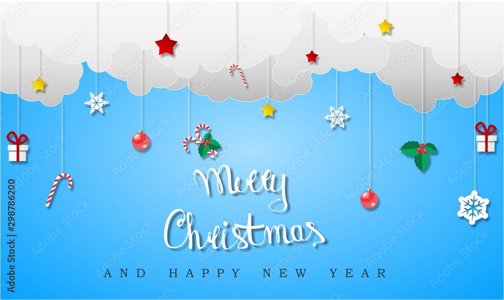 Plakat merry christmas and happy new year card