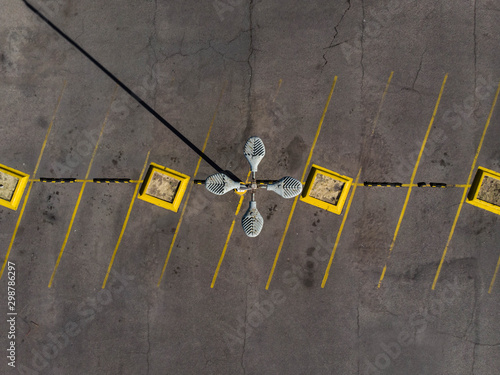 Empty parking lot on top view