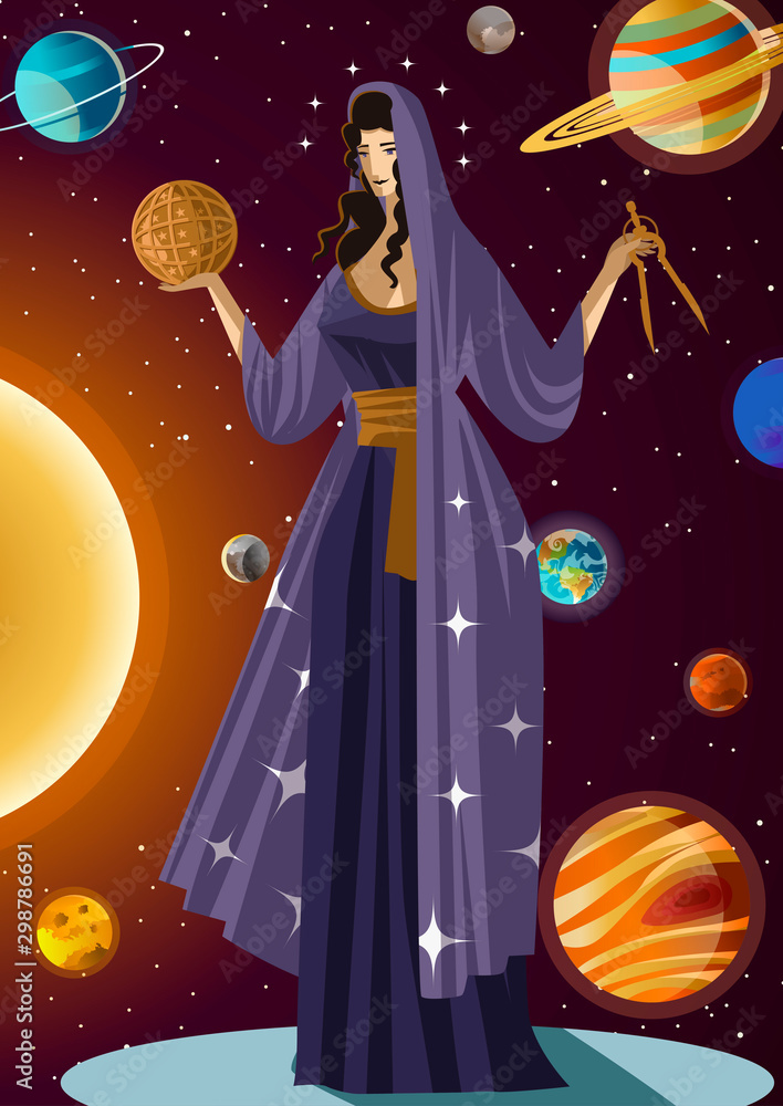 URANIA Halskette, Göttin der Astronomie, Göttin der Sterne, Muse