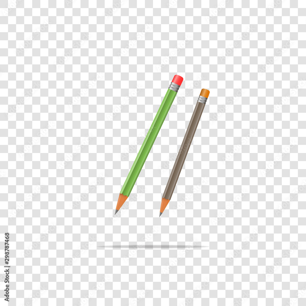 Vector realistic pencils. Pencil on transparent background. Vector realistic pencils. Pencil on transparent background.