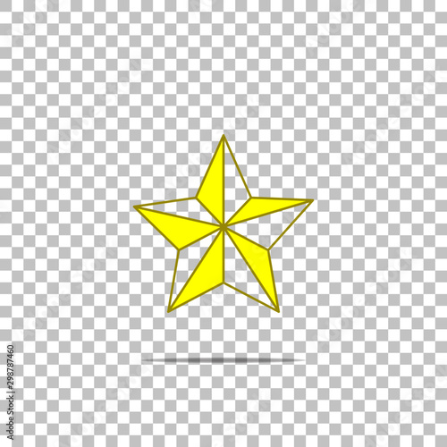 Vector image five-pointed star. Star on transparent background.
